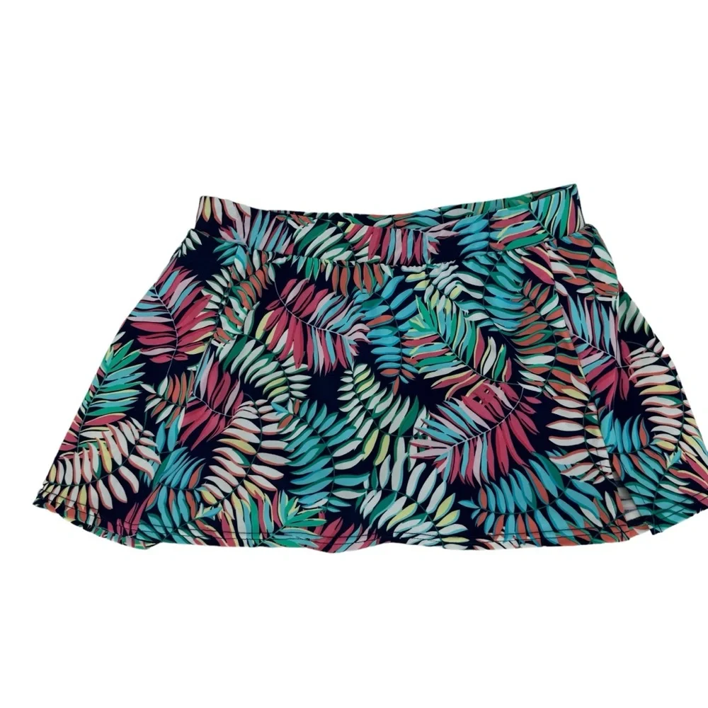 *Women’s Talbots 6 Two-Piece Green/Blue/Punk Tropical Print Tankini Bathing Suit